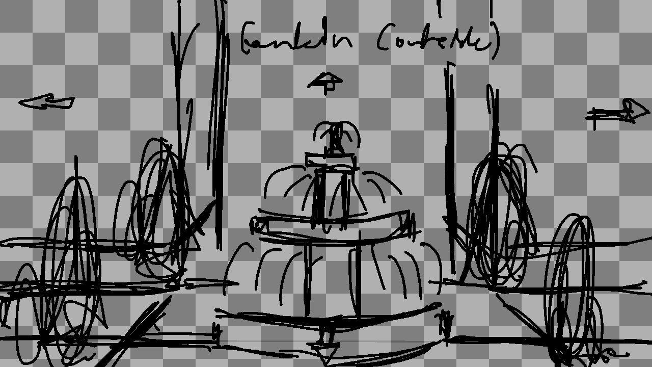 The sketch for the town square