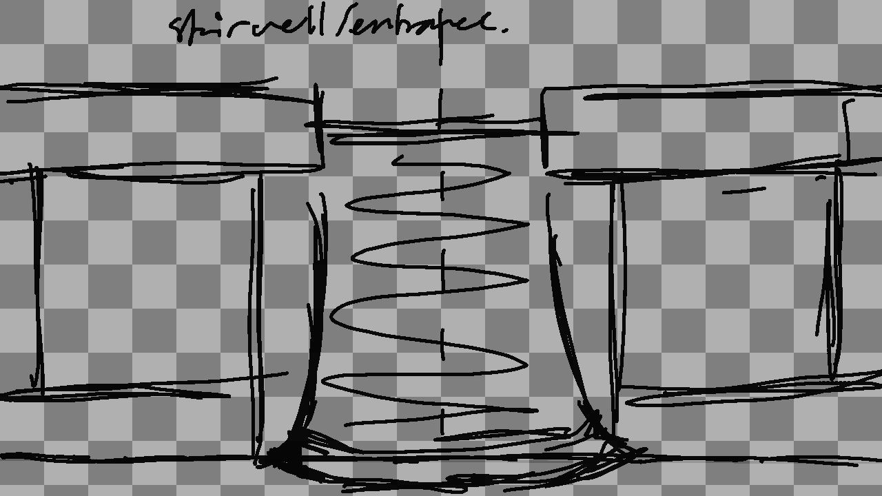 The sketch for the Swanson Manor's Stairwell
