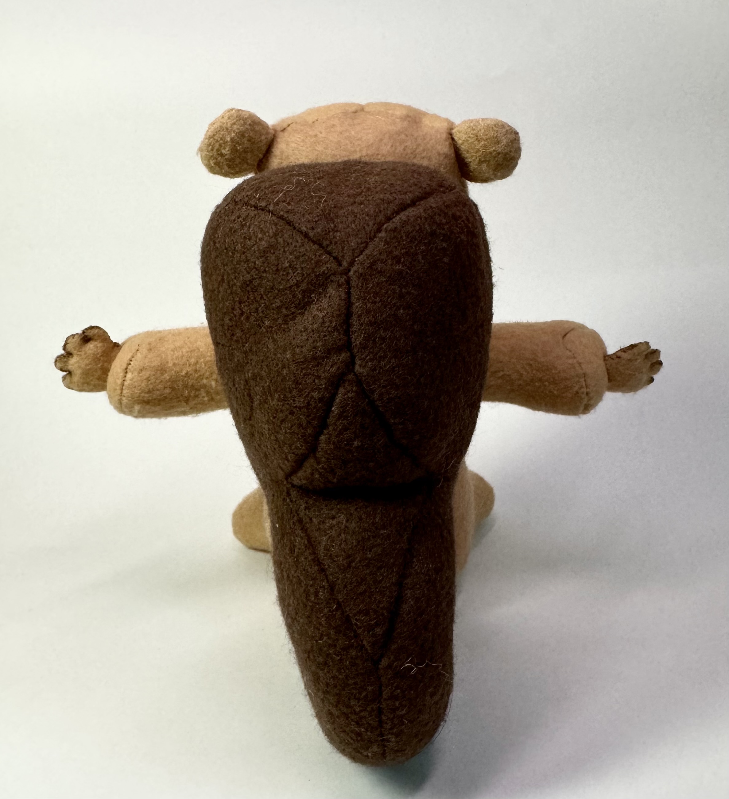 Back view of the Shirell the Squirrel stuffed animal