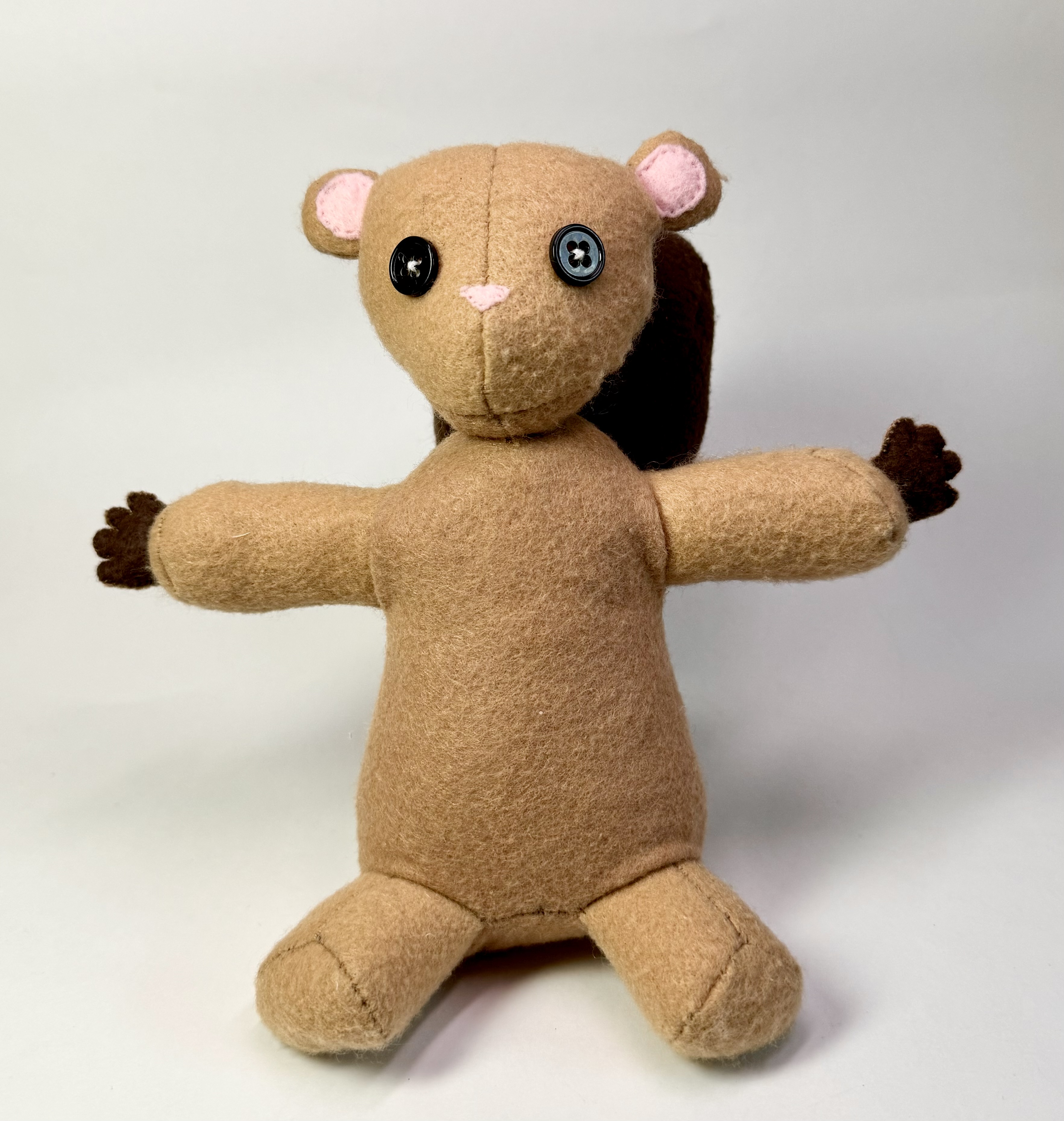 Front view of the Shirell the Squirrel stuffed animal