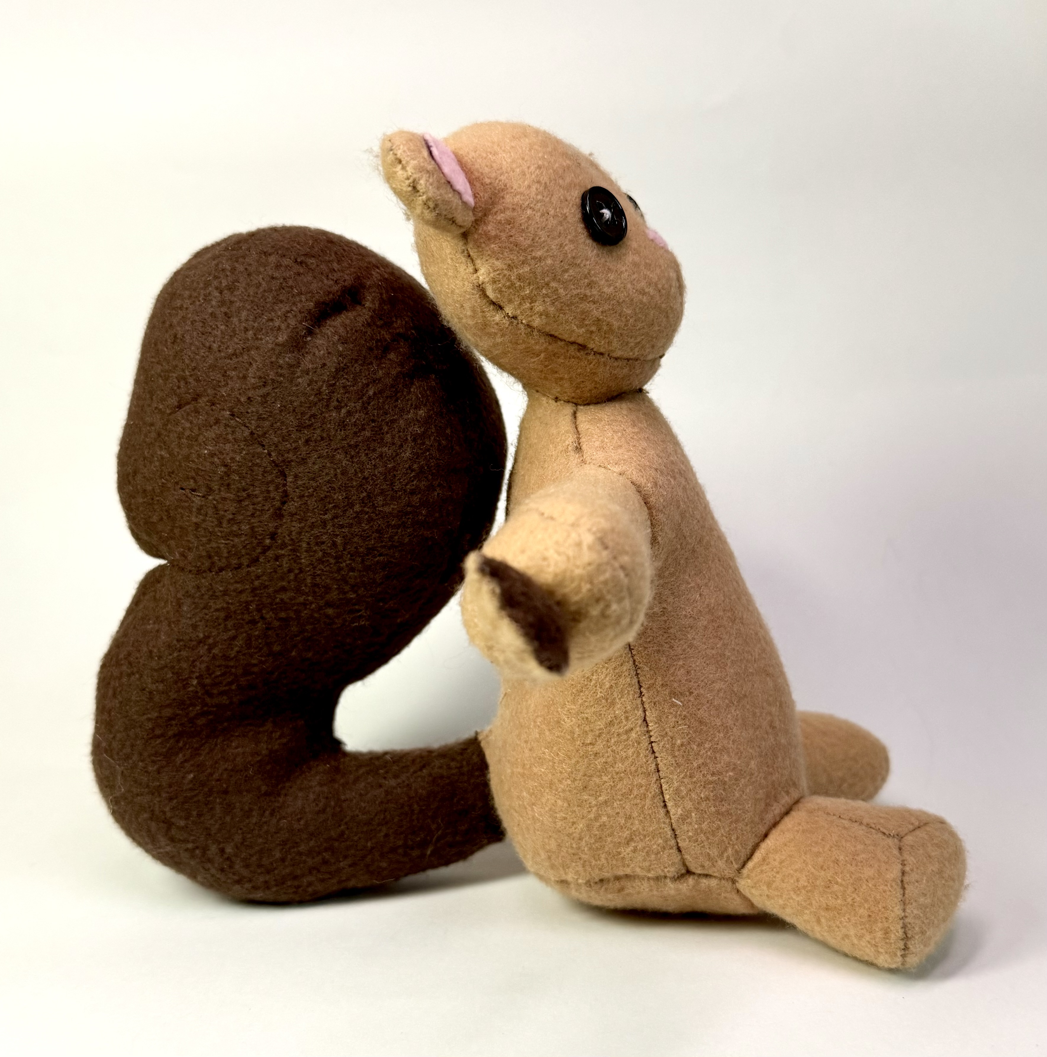 Right view of the Shirell the Squirrel stuffed animal